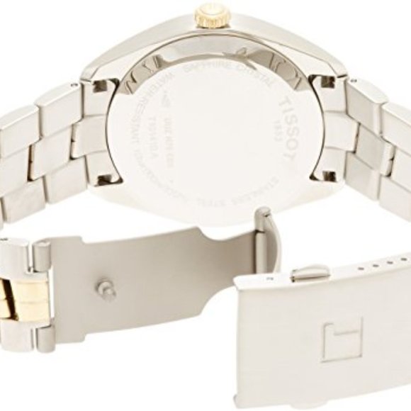 Tissot Men's PR100 Stainless Steel Two Tone Gold Plated Bracelet Date Watch - Picture 3 of 4